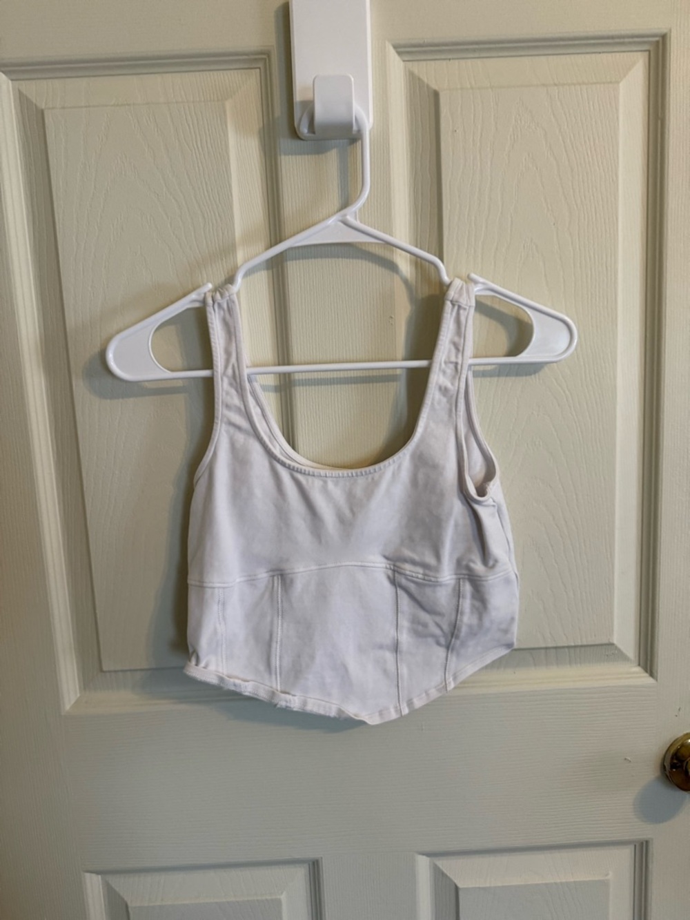 bp White Cropped Scoop Tank Top